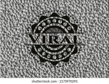 Viral black badge with grey bubbles background. Vector Illustration. Detailed. 