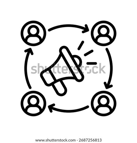 Viral Campaign Icon Line Vector Illustration