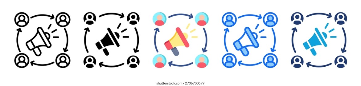 Viral Campaign Symbol Set Multiple Style Collection Vektorgrafik