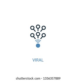 viral concept 2 colored icon. Simple blue element illustration. viral concept symbol design. Can be used for web and mobile UI/UX