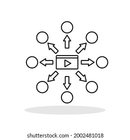 Viral content icon in flat style. Viral video symbol for your web site design, logo, app, UI Vector EPS 10.