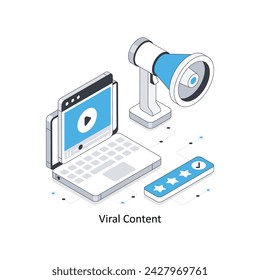 Viral Content isometric stock illustration. EPS File stock illustration