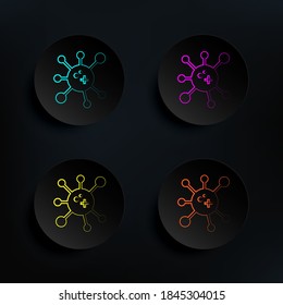 Viral dark badge color set icon. Simple thin line, outline vector of mad science icons for ui and ux, website or mobile application