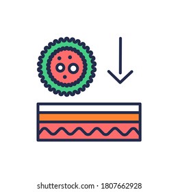 Viral diseases color line icon. Skin layer. Outline pictogram for web page, mobile app, promo.