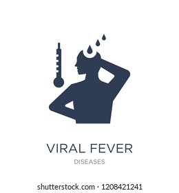 Icono de fiebre viral. Icono de moda vector plano de fiebre viral en fondo blanco de la colección de enfermedades, ilustración vectorial puede ser usada para web y móvil, eps10