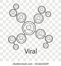 Viral icon concept on transparency background. Business storytelling idea design. Line vector illustration use for your project.