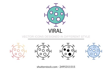 Diseño de icono viral con fondo blanco ilustración de stock