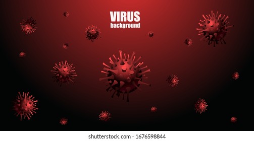 Viral infection. Background image of Coronavirus. Vector.