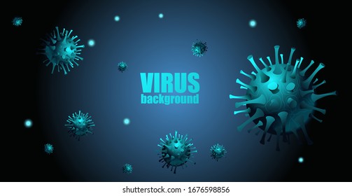 Viral infection. Background image of Coronavirus. Vector.
