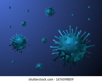  Infección viral. Imagen de fondo del Coronavirus. Vector.