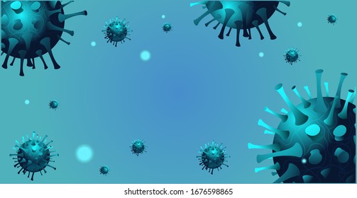 Viral infection. Background image of Coronavirus. Vector.