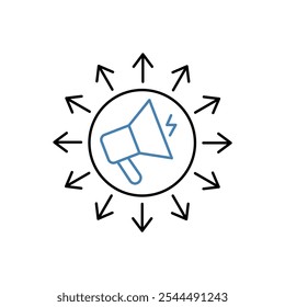viral marketing concept line icon. Simple element illustration. viral marketing concept outline symbol design.