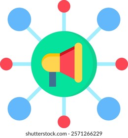 Viral Marketing Icon Flat Vector Illustration