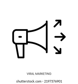 viral marketing icon. Line Art Style Design Isolated On White Background