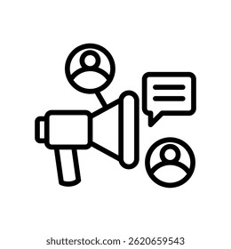 Ilustração de vetor de linha de ícone de marketing viral