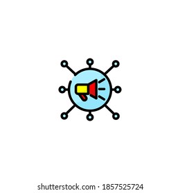 Viral marketing icon. Seo and marketing icon. Search engine optimization icon. Flat, outline, simple, black, color.