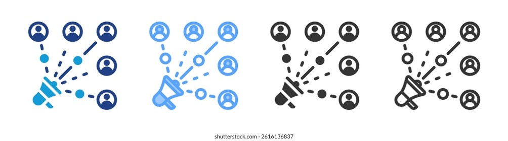 Viral Marketing icon set multiple style collection
