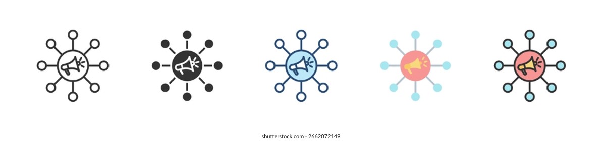 Viral Marketing Icon Set Multiple Style Collection