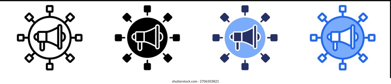 Conjunto de iconos de marketing viral Colección de estilos múltiples
