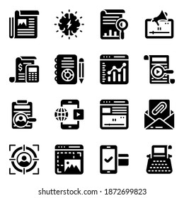 Viral Marketing Solid Icons Set 