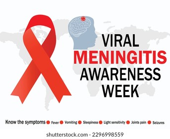 Viral meningitis awareness week vector illustration template with symbol and message