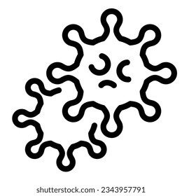 Viral microorganism line icon. Danger micro bacteria symbol, outline style pictogram on white background. Covid-19 virology research signs mobile concept web design. Vector graphics.