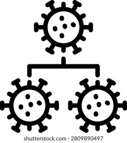 Viral replication Vector Design Icon Style