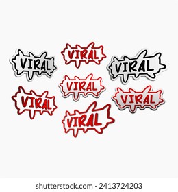 viral stickers set vector design background