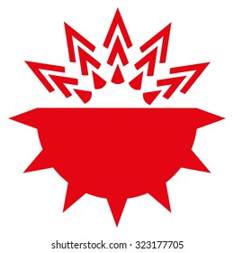 Viral Structure vector icon. Style is flat symbol, red color, rounded angles, white background.