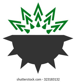 Viral Structure vector icon. Style is bicolor flat symbol, green and gray colors, rounded angles, white background.