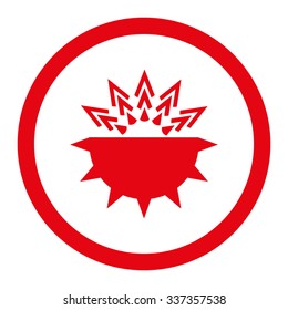 Viral Structure vector icon. Style is flat rounded symbol, red color, rounded angles, white background.