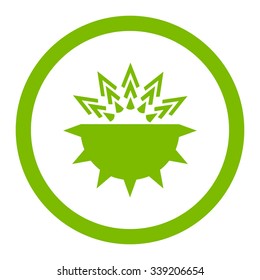 Viral Structure vector icon. Style is flat rounded symbol, eco green color, rounded angles, white background.