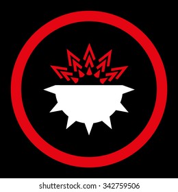 Viral Structure vector icon. Style is bicolor flat rounded symbol, red and white colors, rounded angles, black background.
