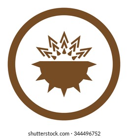 Viral Structure vector icon. Style is flat rounded symbol, brown color, rounded angles, white background.