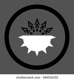 Viral Structure vector icon. Style is bicolor flat rounded symbol, black and white colors, rounded angles, gray background.