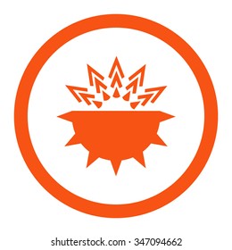 Viral Structure vector icon. Style is flat rounded symbol, orange color, rounded angles, white background.