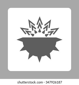 Viral Structure vector icon. Style is flat rounded square button, dark gray and white colors, silver background.