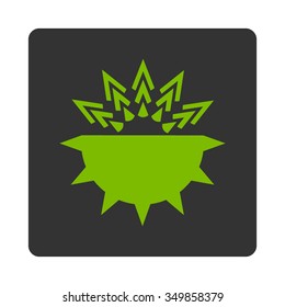 Viral Structure vector icon. Style is flat rounded square button, eco green and gray colors, white background.