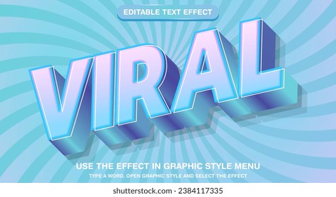 Viral text 3d font style editable text effect