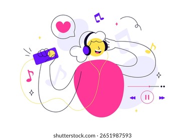 Viral Tunes Vetor Illustration Apresentando Músicas que se Tornaram Populares com Equalizador de Ondas de Som, Círculo de Sinal de Voz e Digital Visualization Sound
