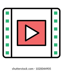 Viral video colored vector icon. Social media 