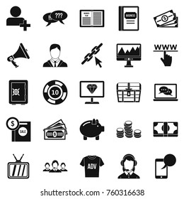 Viral video icons set. Simple set of 25 viral video vector icons for web isolated on white background