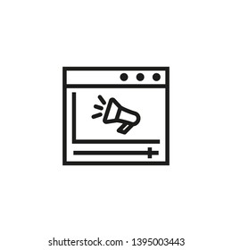 Viral video line icon. Media player, advertising, video marketing. Viral marketing concept. Vector illustration can be used for topics like internet, technology, promotion
