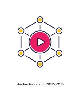 viral video, vector icon on white