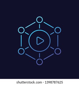 viral video, vector linear icon