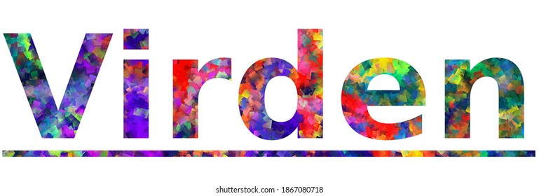 Virden. Colorful typography text banner. Vector the word virden design. Can be used to logo, card, poster, heading and beautiful title