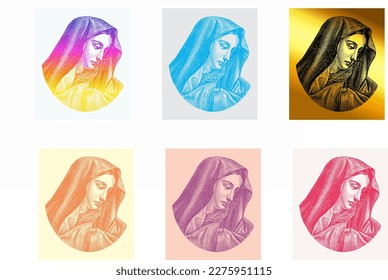 Virgen de Guadalupe, Virgen de Guadalupe, vector colorido, ilustración Virgen de Guadalupe