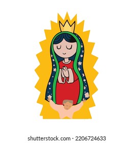 ilustración vectorial virgen de guadalupe.