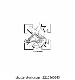 Virgil Abloh Logo Shoes Off White Drawing Vector