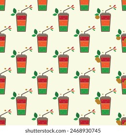 Virgin Cocktails Seamless Vector Pattern Design